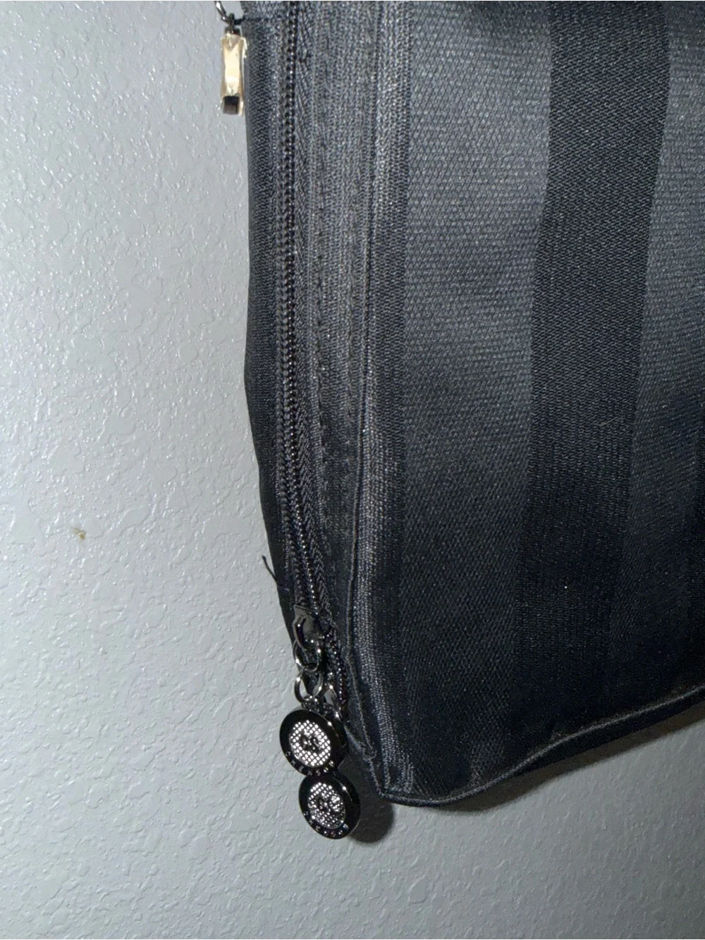 Vintage Chenson black nylon or canvas square backpack/travel bag